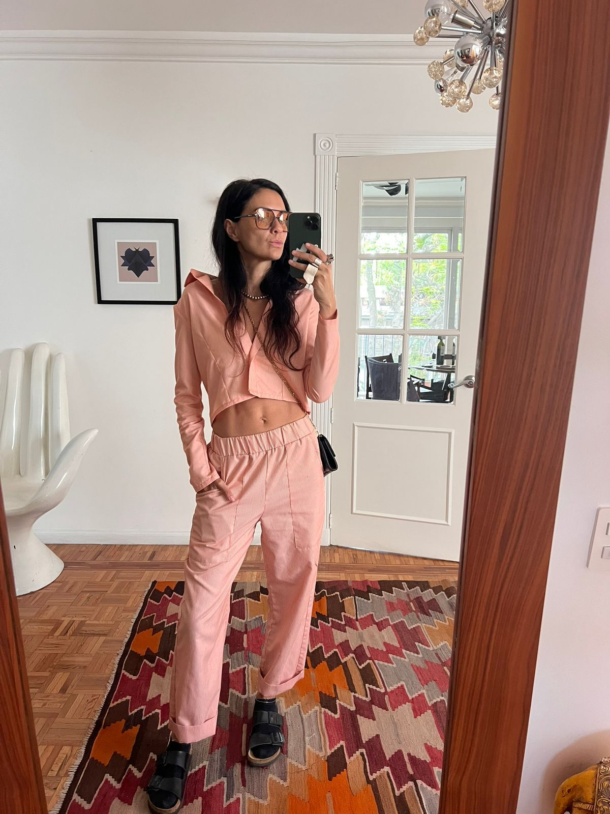 Pantalón rayas naranja