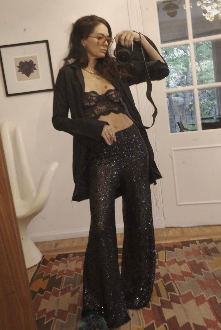 Pantalón lentejuelas Negro