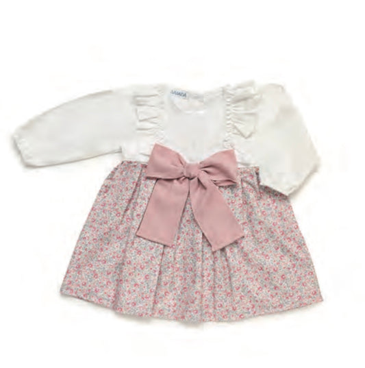 Vestido volantes lazo flores