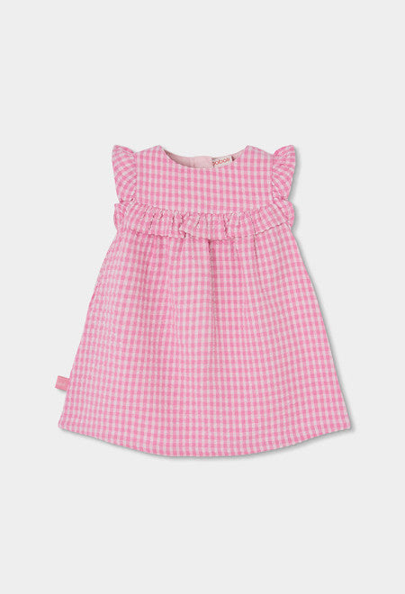 Vestido cuadros rosa 9828