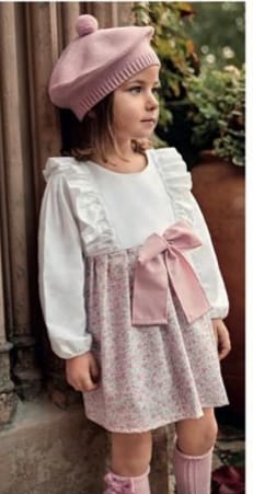 Vestido volantes lazo flores