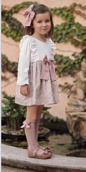 Vestido volantes lazo flores