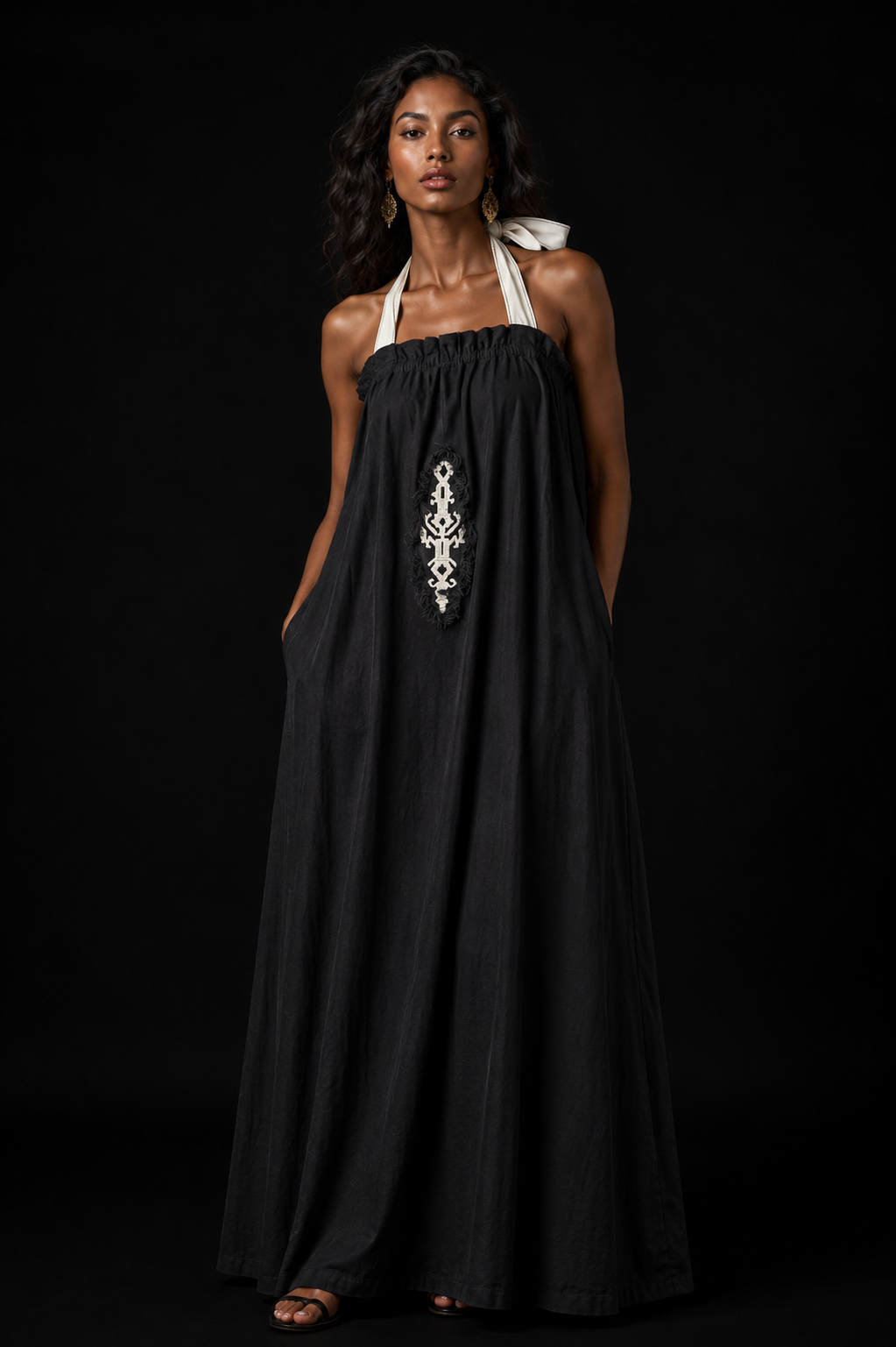 Vestido lino negro