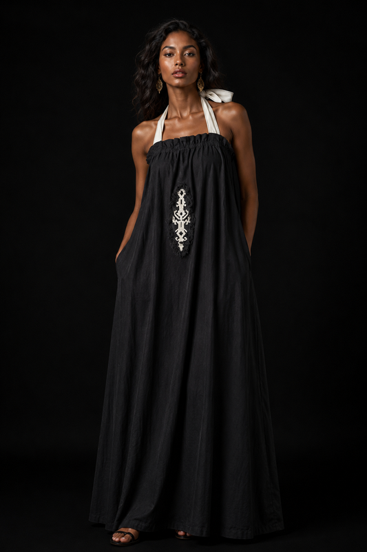 Vestido lino negro