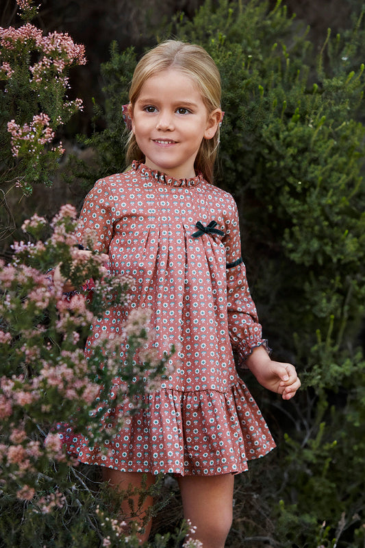 Vestido enterizo de flores con volante - Vestido para niña | Juliana
