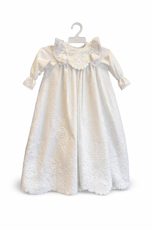 Faldón plumety bordado