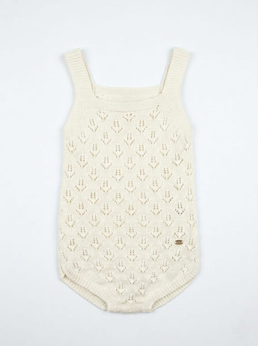 Pelele de punto blanco