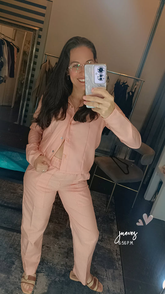Pantalón rayas naranja