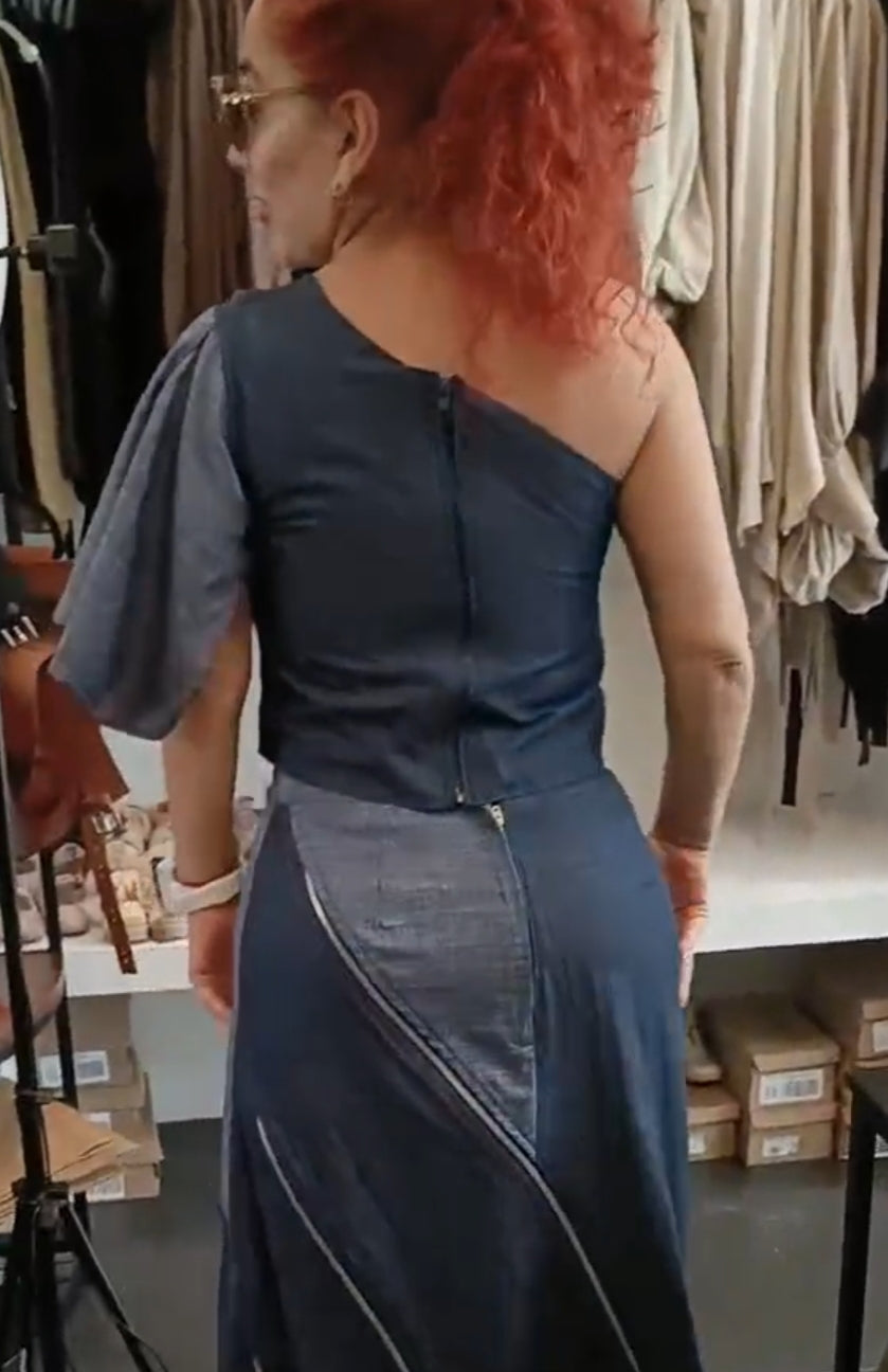 Blusa Perlana mezclilla